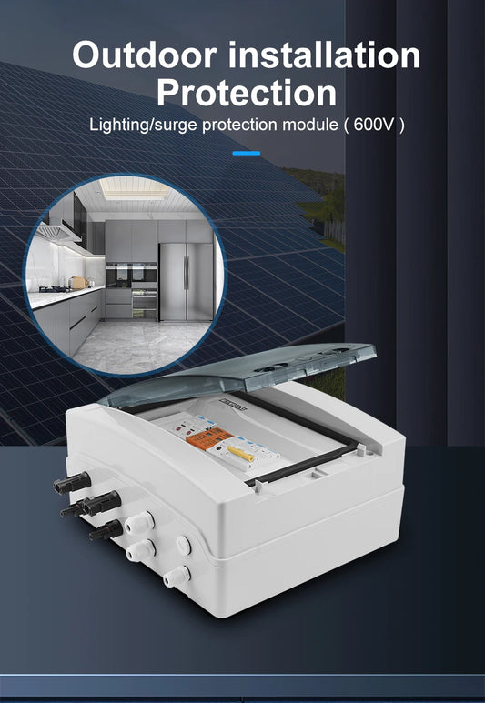 Prewired PV combiner box - 2 in 1 out