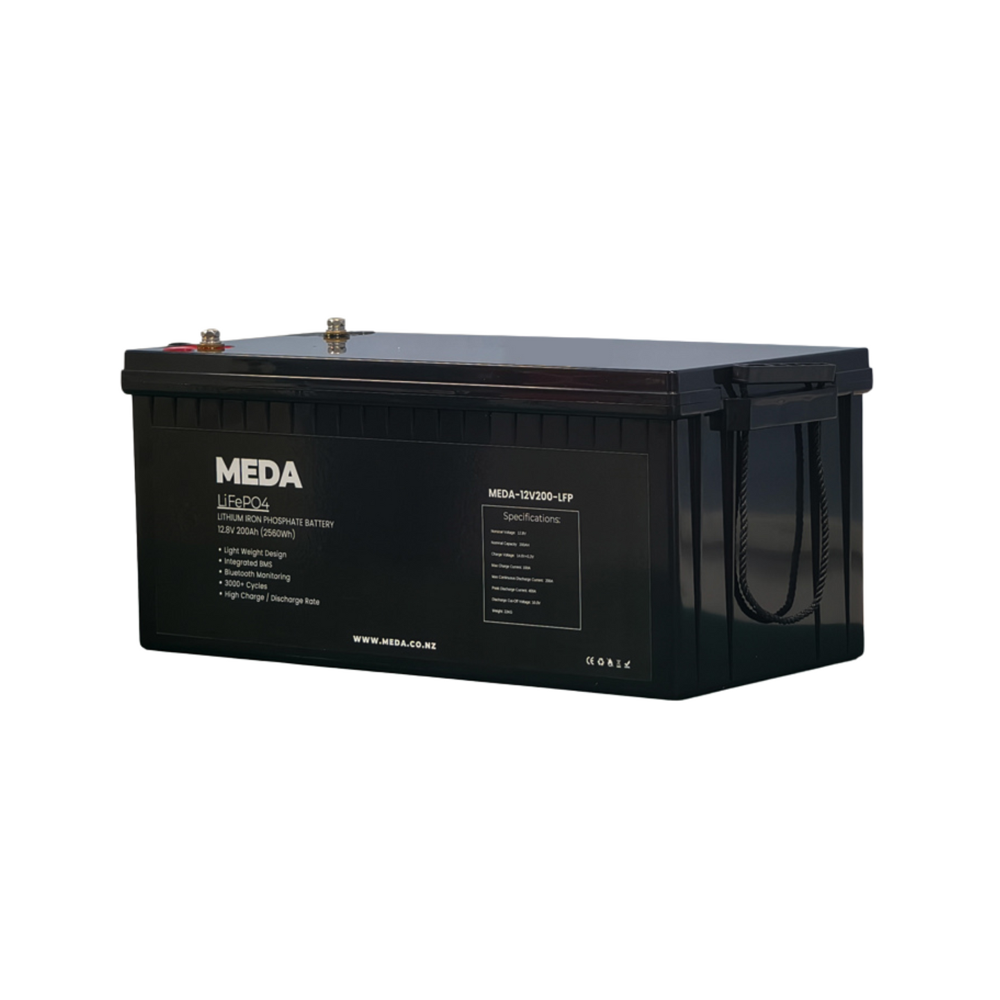 MEDA 12v 200ah Lithium Battery with Bluetooth