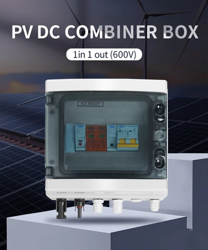 Prewired PV combiner box - 1 in 1 out