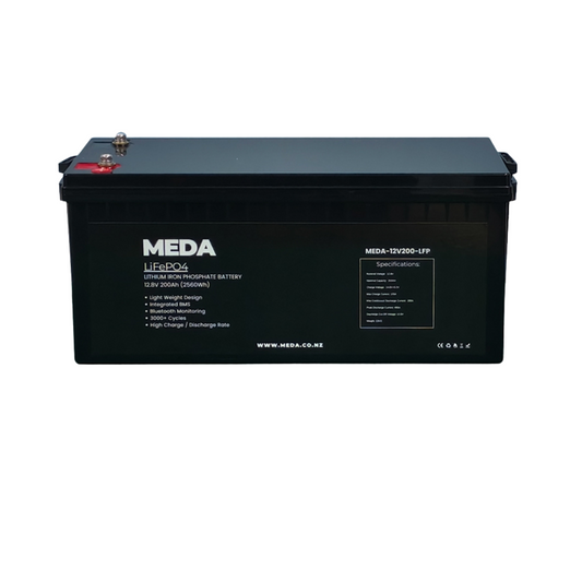 MEDA 12v 200ah Lithium Battery with Bluetooth