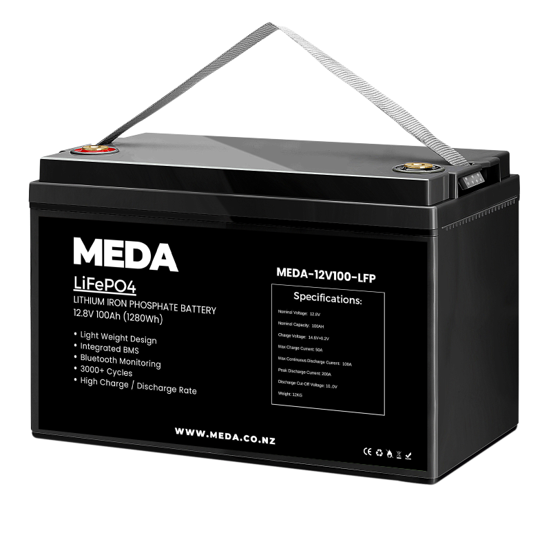 MEDA 12v 100ah Lithium Battery with Bluetooth