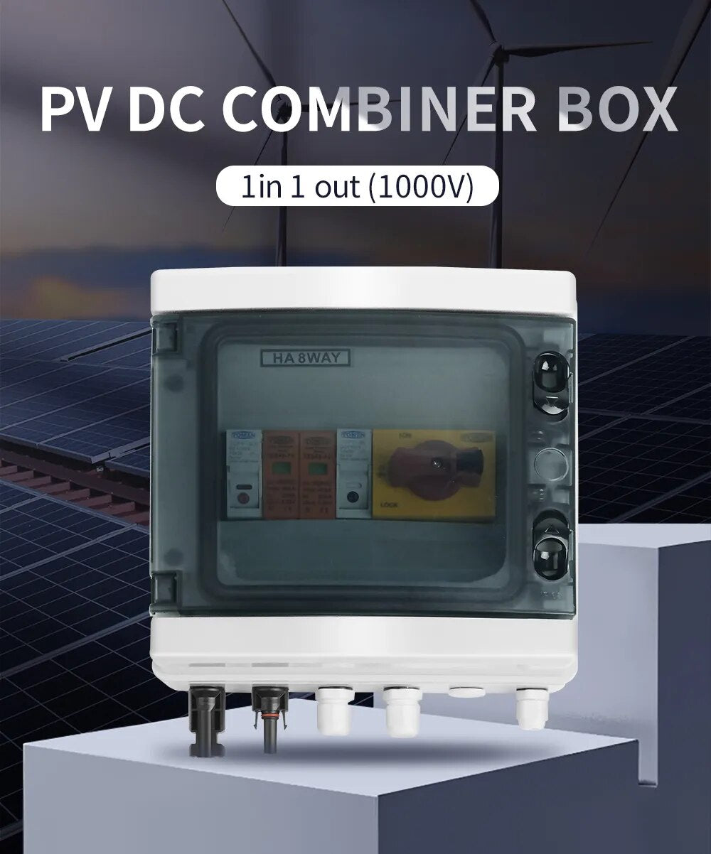 Prewired PV combiner box - 1 in 1 out